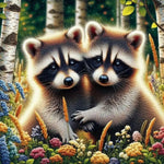 raccoon couple cute animals