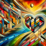 Heart abstract geometric