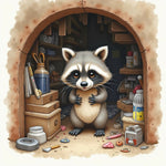 Mischievous Raccoon Exploring Cluttered Attic