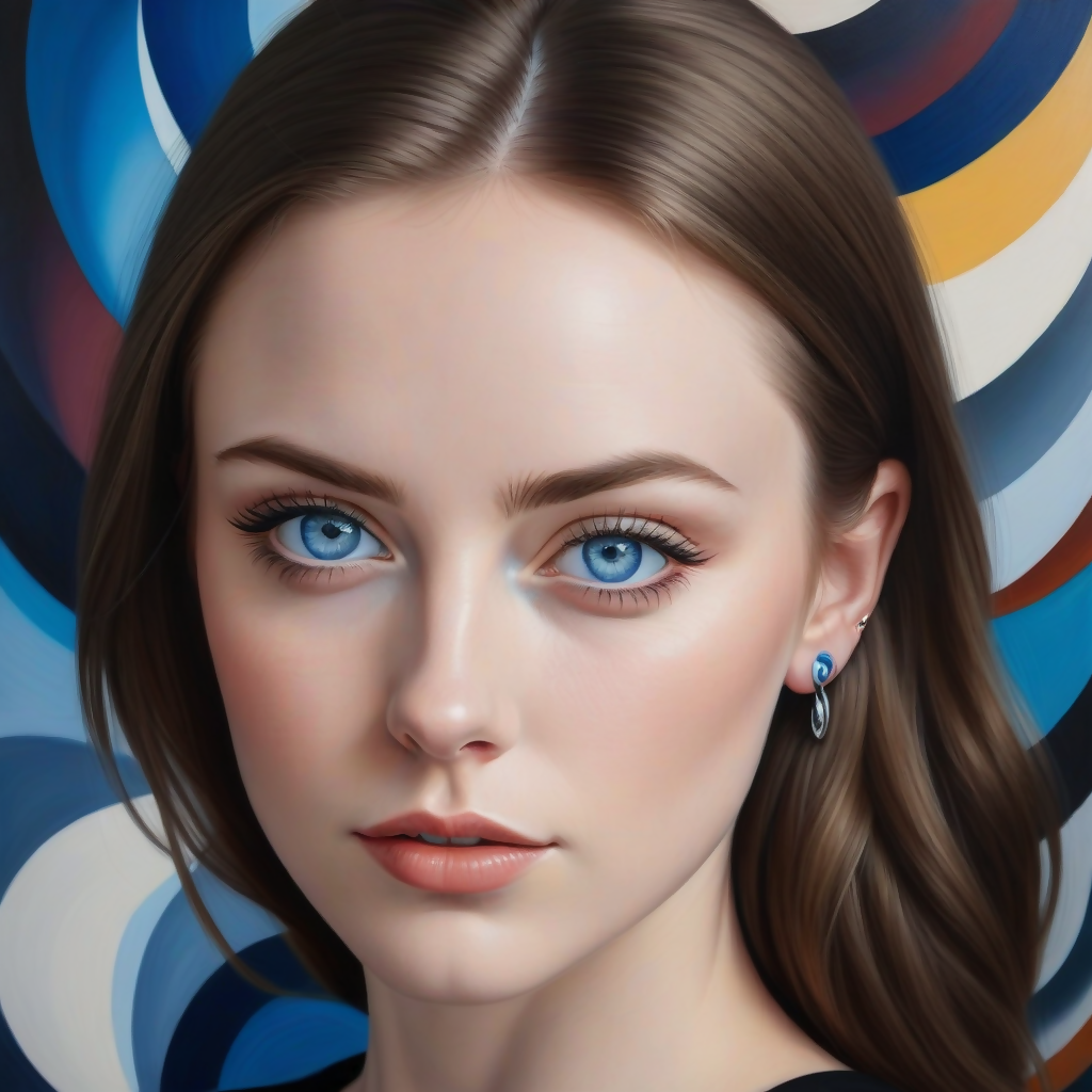A photorealistic portrait of a woman