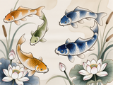 Koi Drift – Zen Water Garden Cloth 1