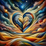 Heart abstract geometric