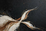 Abstract Textured Gold and Black Swirl Fine Art Print