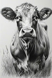 “Majestic Cow Portrait” – Pencil Sketch Art