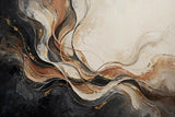 Abstract Textured Gold and Black Swirl Fine Art Print