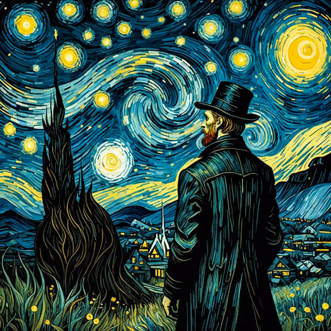 Van Gogh Starry Night Self Portrait