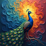 Vibrant Peacock Tail Art