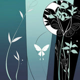 Whimsical Fairy Moth with Butterflies in Sage Green & Black Product Type: