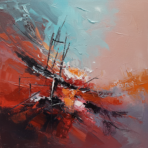 Artwork featuring a blend of traditional cultural motifs and modern design elements, symbolizing the harmony between heritage and innovation.