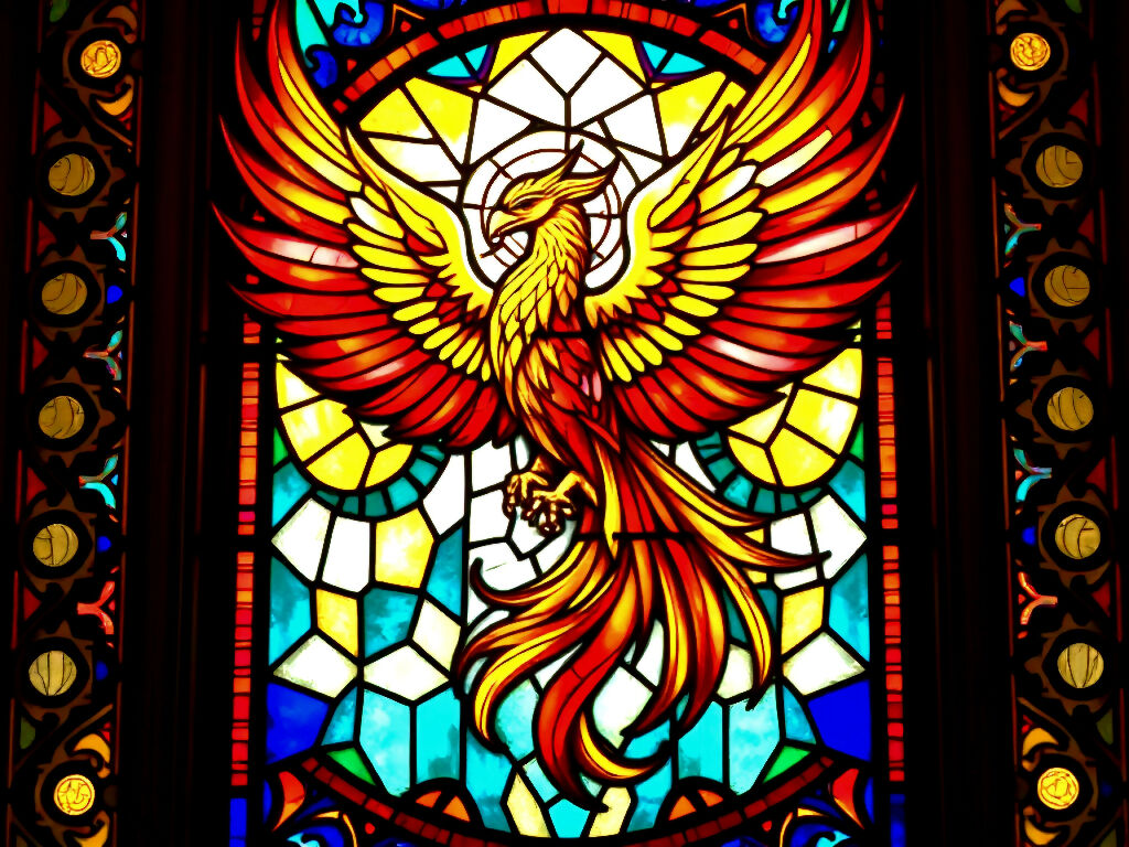 Stained Glass Art - Phoenix Rising | Mythical Rebirth and Resilienc...