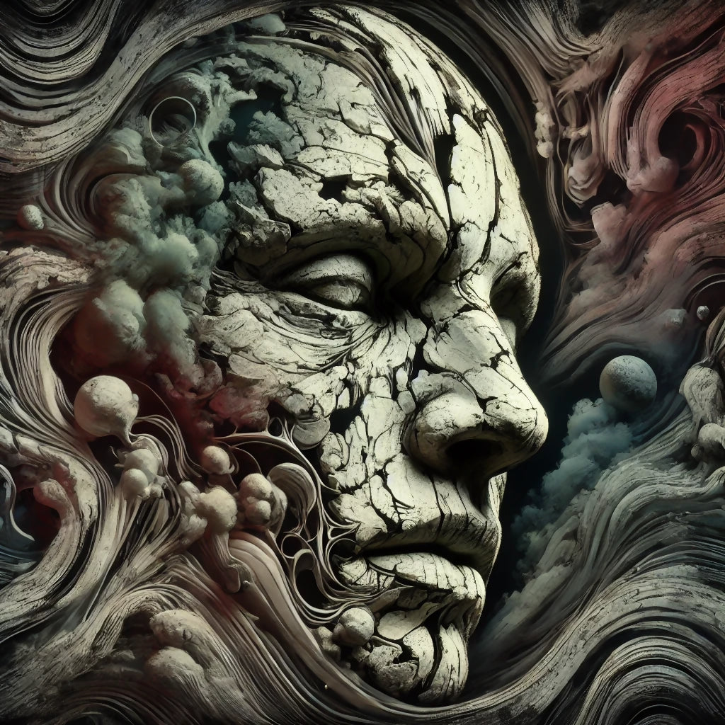 The Weight of Anxiety in a Fragmented and Abstract Face