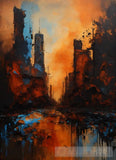 A Abstract Paint Of Sky Line City Abstract Ai Art