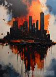 A Abstract Paint Of Sky Line City Abstract Ai Art