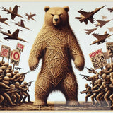 A Bear Made By Straw Ai Painting
