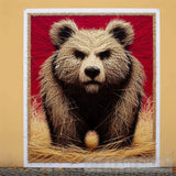 A Bear Made By Straw Ai Painting