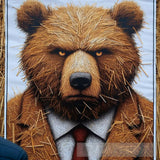 A Bear Made By Straw Ai Painting
