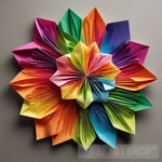 A Beautiful Colorful Origami Flower Ai Painting