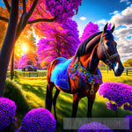 A Beautiful Horse In The Colorful Park Animal Ai Art