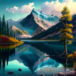 A Beautiful Mountain Lake 2 Nature Ai Art