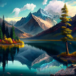 A Beautiful Mountain Lake 4 Nature Ai Art