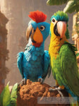 A Beautiful Pair Of Parrots Ai Painting