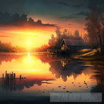 A Beautiful Sunset On The River 4 Nature Ai Art