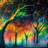 A Captivating Scene Of Trees That Appear To Be Alive With Twinkling Lights And Vibrant 19 Nature Ai