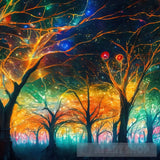 A Captivating Scene Of Trees That Appear To Be Alive With Twinkling Lights And Vibrant 19 Nature Ai