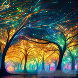 A Captivating Scene Of Trees That Appear To Be Alive With Twinkling Lights And Vibrant 19 Nature Ai
