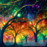 A Captivating Scene Of Trees That Appear To Be Alive With Twinkling Lights And Vibrant 19 Nature Ai