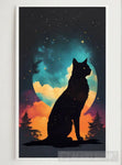 A Cat And Stars Ai Painting