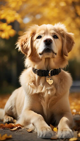 A Charming Golden Retriever With A Glossy Coat. Animal Ai Art