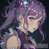 A Close Up Of Cute Anime Girl With Purple Eyes Portrait Ai Art