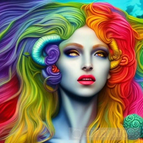 A Colorful Medusa Ai Artwork