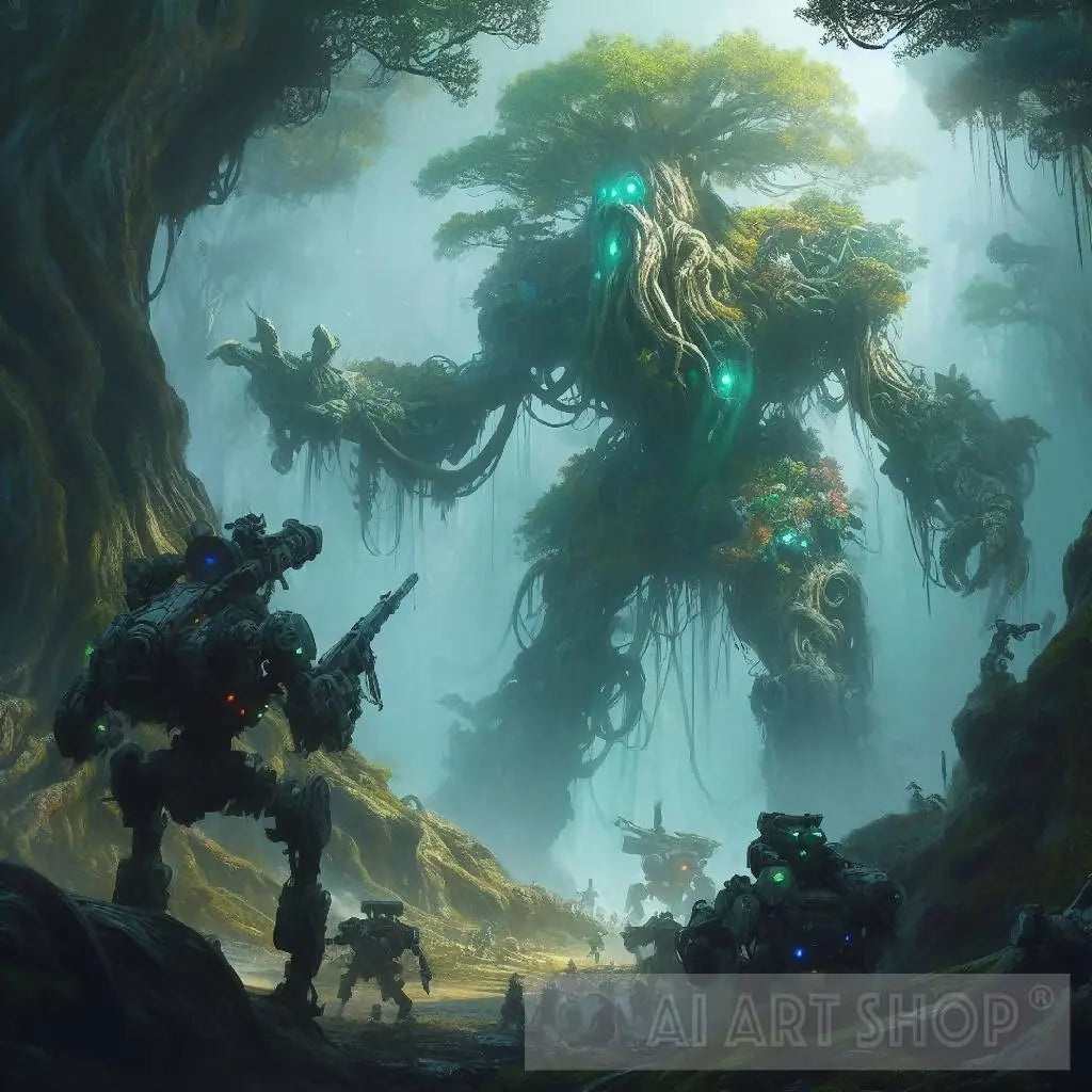 A colossal, sentient tree battle