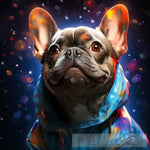 A Cosmic French Bulldog Looking Up Animal Ai Art