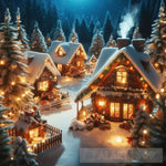 A Cozy Christmas Village Ai Artwork