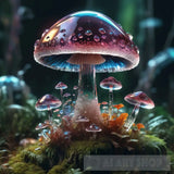 A Crystal Mushroom Transparent And Gorgeous Amazing Dreamy Rich In Color High Definition 8K Ai