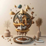 A Cube In The Air Containing A Beautiful Landscape Ai Artwork