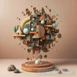 A Cube In The Air Containing A Beautiful Landscape Ai Artwork