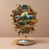 A Cube In The Air Containing A Beautiful Landscape Ai Artwork