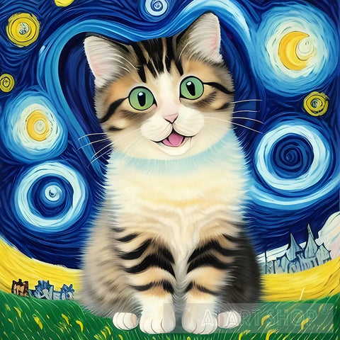 A Cute Cat Ai Painting