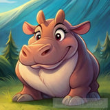 A Cute Hippopotamus X Emu Hybrid Pokemon-Like Creature Animal Ai Art