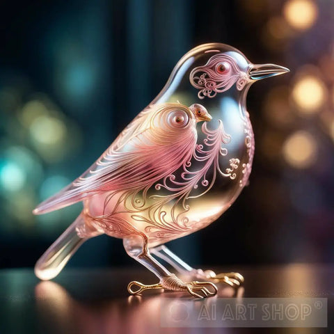 A Delicate Bird Made Of Glass Ai Artwork