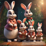 A Family Of Beautiful Rabbits Animal Ai Art