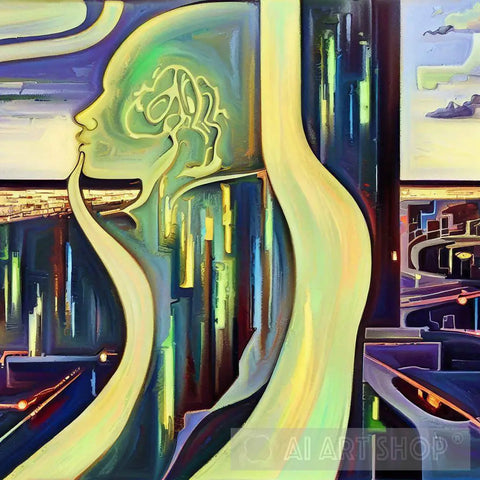 A Futuristic Metropolis At Dusk Ai Artwork