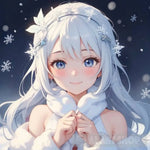 A Girl Amidst The Enchanting Snow. Portrait Ai Art