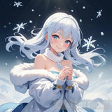 A Girl Amidst The Enchanting Snow. Portrait Ai Art