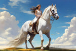 A Girl On A White Horse Ai Artwork