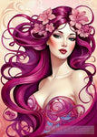 A Graceful Woman With Flowing Hair And Floral Touches In The Art Nouveau Style Abstract Ai